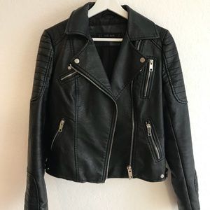 Zara black faux leather jacket.